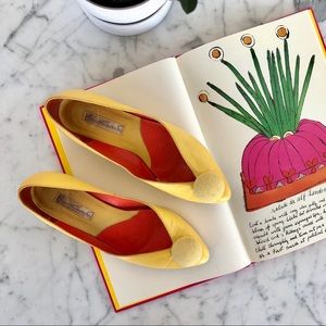 Yellow D’orsay Wedge Flats 7.5 Gloria Vanderbilt